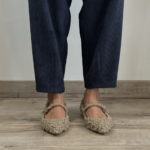 Slingback Cheville Mindi a punta ricciolo beige