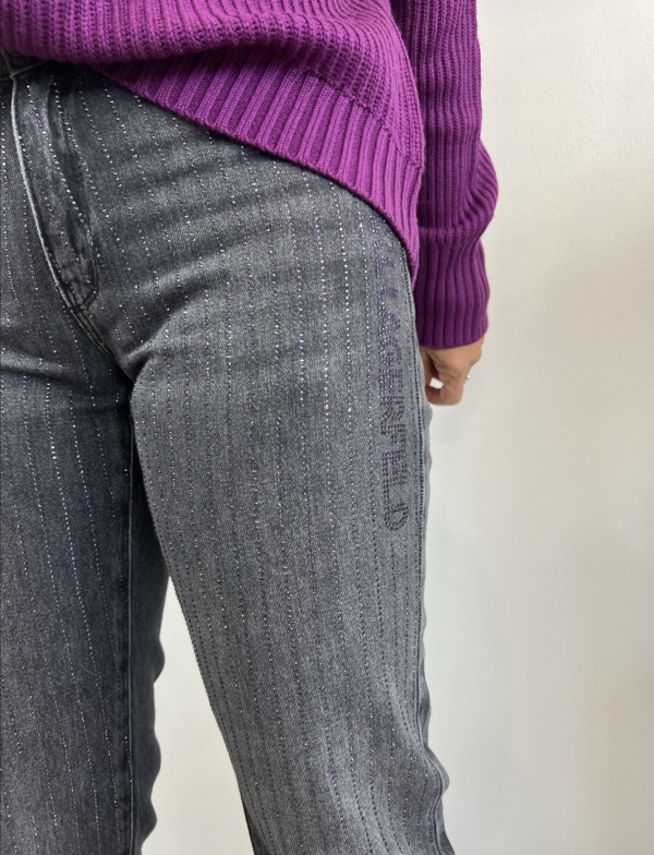 Jeans grigio lurex lilla Karl Lagerfield - immagine 3