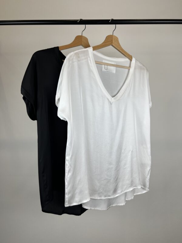 T-SHIRT in raso misto seta BRAND UNIQUE