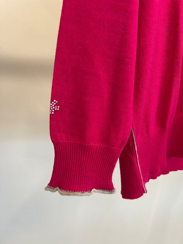 Maglia scollo a V  Over BASIC WHO*S WHO    NERA e FUCSIA - immagine 11