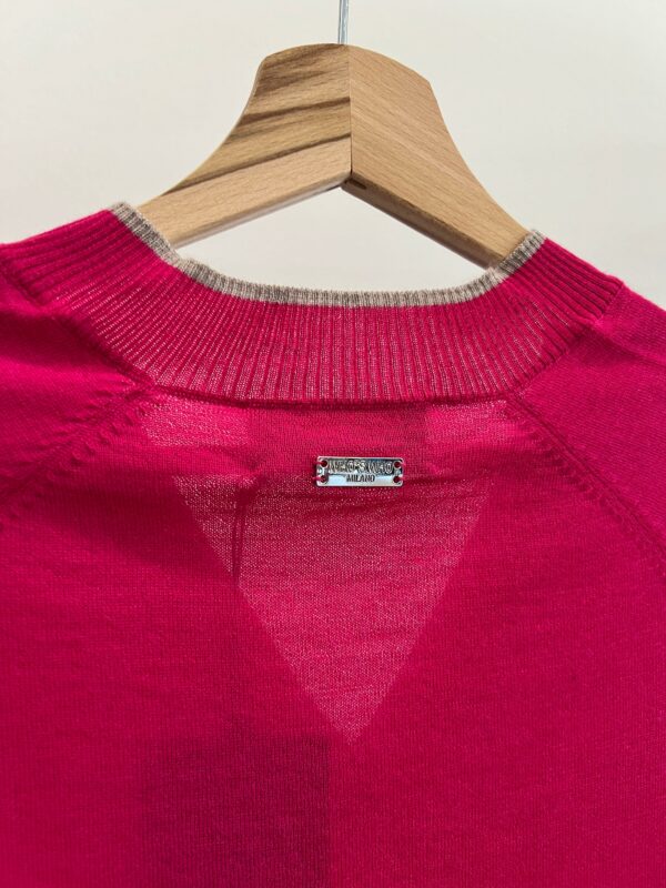 Maglia scollo a V  Over BASIC WHO*S WHO    NERA e FUCSIA - immagine 8
