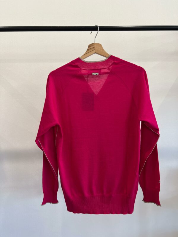 Maglia scollo a V  Over BASIC WHO*S WHO    NERA e FUCSIA - immagine 9