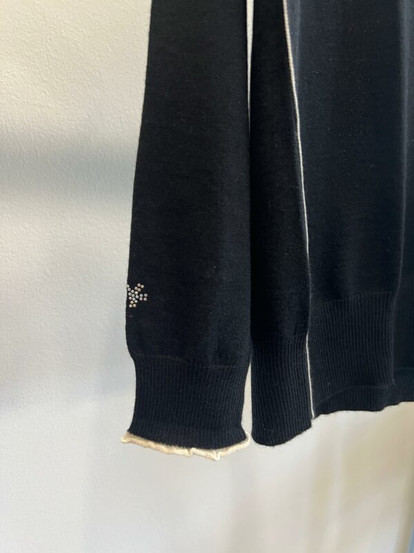 Maglia scollo a V  Over BASIC WHO*S WHO    NERA e FUCSIA - immagine 4
