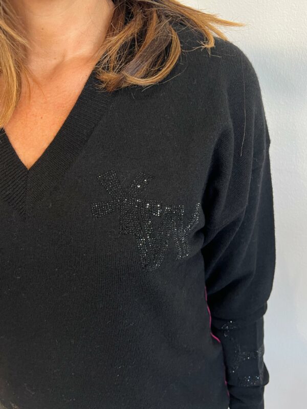 Maglia scollo a V  Over con Paillettes WHO*S WHO - immagine 16