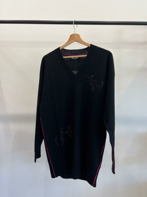 Maglia scollo a V  Over con Paillettes WHO*S WHO