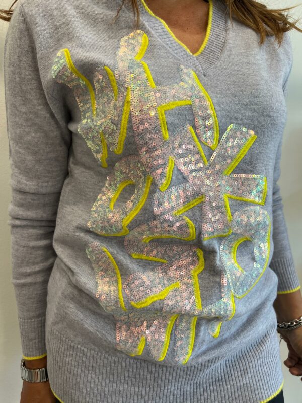 Maglia scollo a V con Paillettes WHO*S WHO - immagine 17