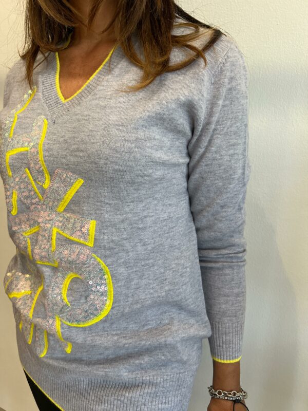 Maglia scollo a V con Paillettes WHO*S WHO - immagine 16