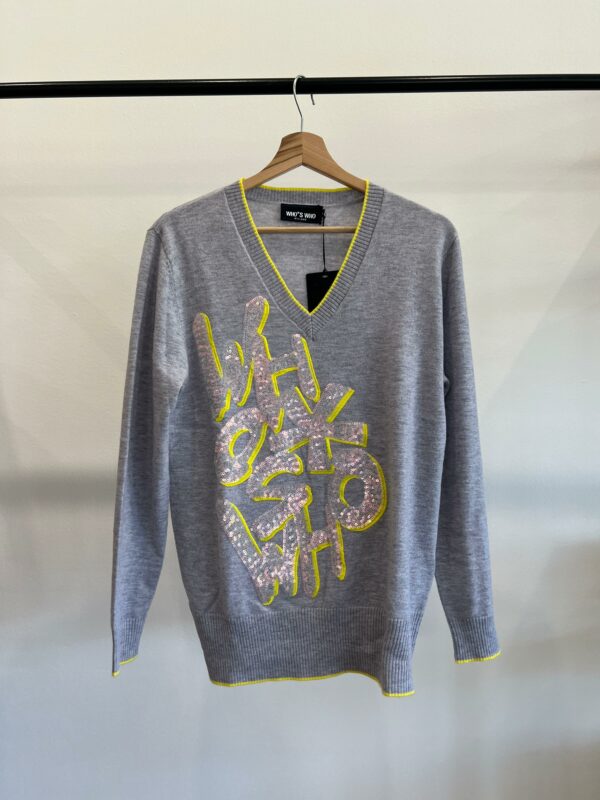 Maglia scollo a V con Paillettes WHO*S WHO - immagine 9