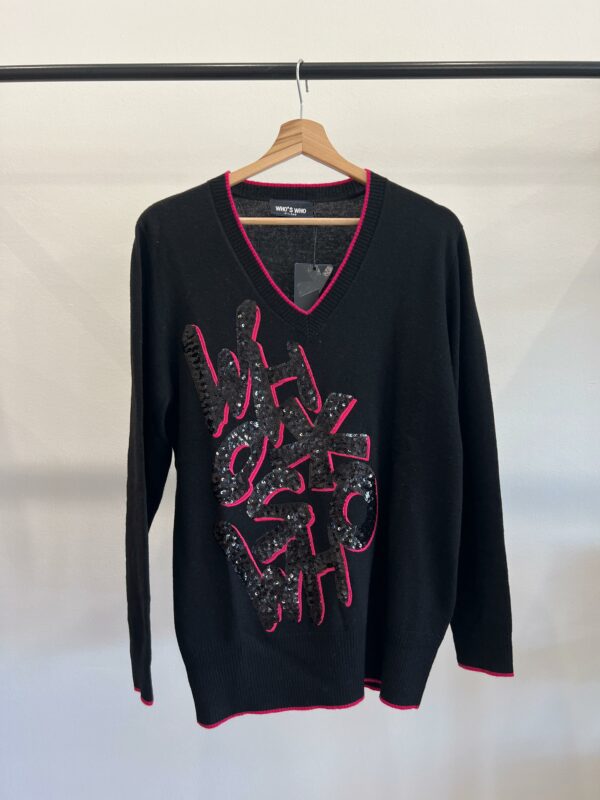 Maglia scollo a V con Paillettes WHO*S WHO