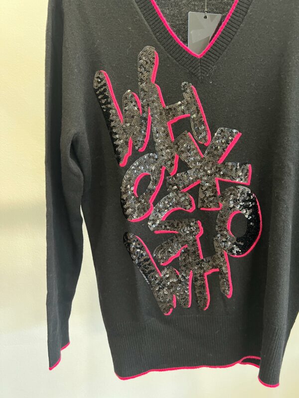 Maglia scollo a V con Paillettes WHO*S WHO - immagine 2