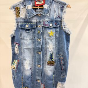 Gilet Jeans Femme Rouge by Àlmala
